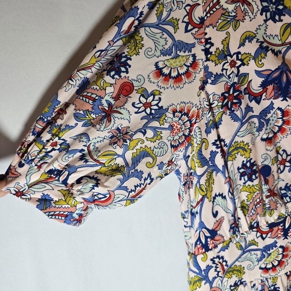 BODEN Elsa Midi Tea Dress Marshmallow Botanical Brunch Pink Floral Button Front - Picture 8 of 11